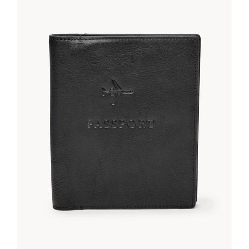 Étui pour passeport RFID en cuir - Fossil MLG0358001 - Homme - Noir