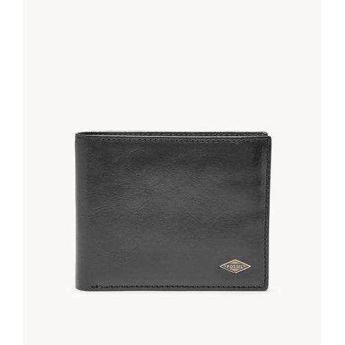 Portefeuille à deux volets Ryan RFID avec fenêtre transparente - Fossil ML3729001 - Homme - Noir