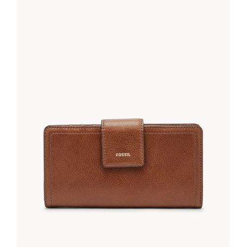 Porte-monnaie rabat GM à languette Logan RFID - Fossil SL7830200 - Femmes - Marron