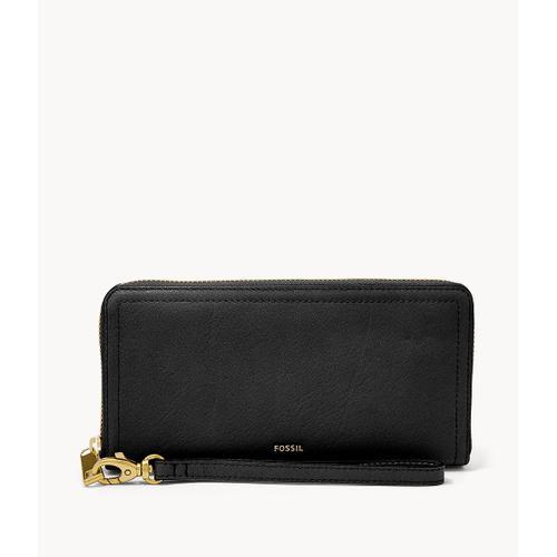 Porte-monnaie rabat GM zippé Logan RFID - Fossil SL7831001 - Femmes - Noir