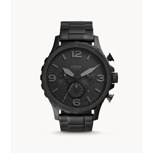 Montre Nate En Acier Inoxydable Noir - Fossil Jr1401 - Homme - Noir