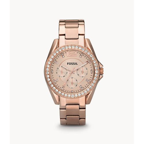 Montre Riley Multifonction En Acier Inoxydable Doré Rose - Fossil Es2811 - Femmes - Doré Rose