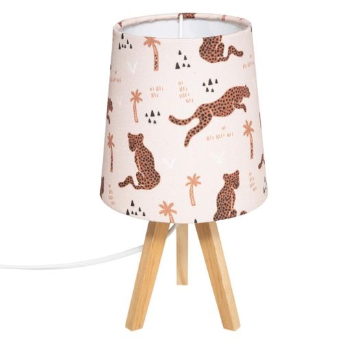 Lampe En Bois Panthère H23.5 Cm