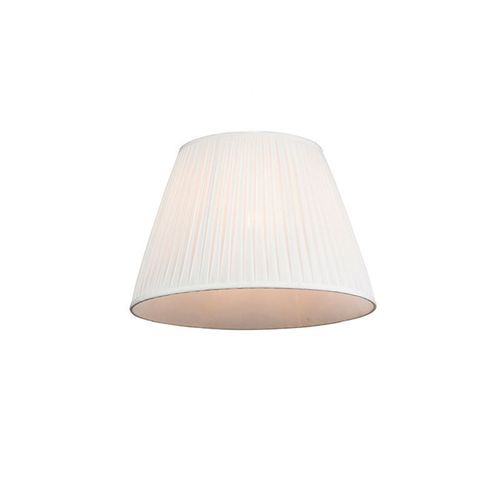 Qazqa Rétro Soie Abat-Jour Plissé Blanc 45/30 Cm , Rond Oblique Abat-Jour Suspendu ,Abat-Jour Lampadaire
