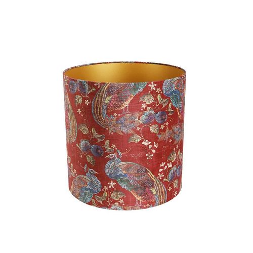Qazqa Classique/Antique Velours Lampenkap Pauw Rood 40/40/40 Gouden Binnenkant ,