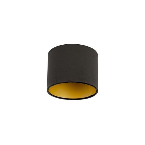 Tissu Abat-Jour Velours 18/18/14 Noir Or Moderne
