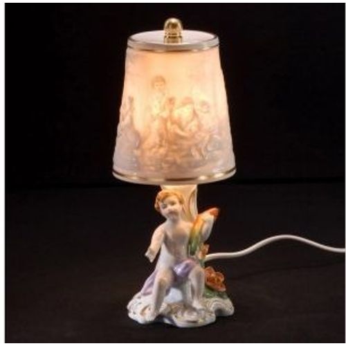 Lampe Porcelaine Allemande Porzellanmanufactur Plaue