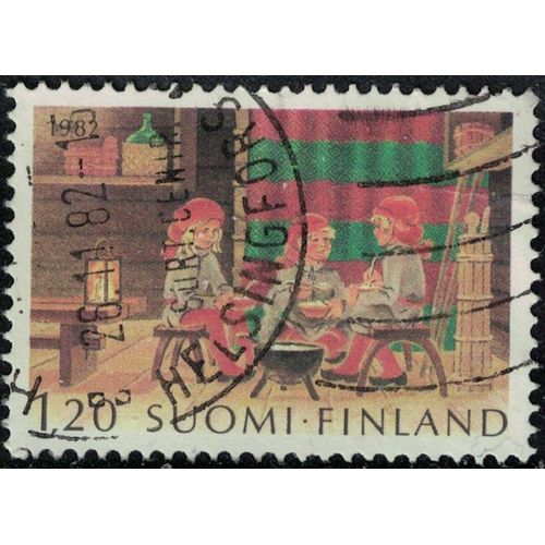 Finlande 1982 Oblitéré Used Christmas Dwarfs Eating Lutins De Noël Mangeant Y&t Fi 881 Su