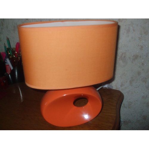 Lampe À Poser Orange En Céramique