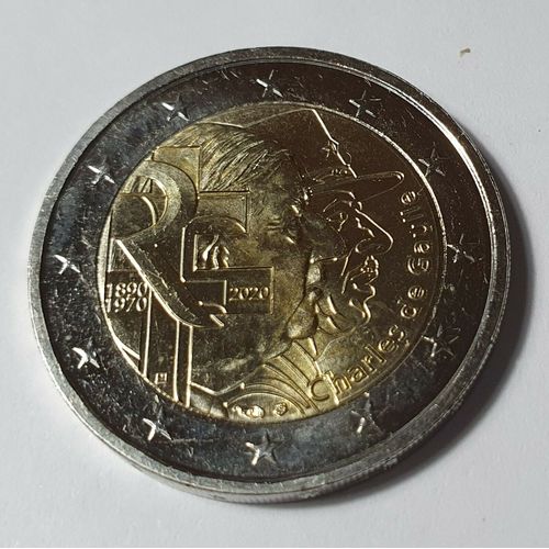 Piece De 2 Euros Rare Commémorative Charles De Gaulle 2020 Sous Capsule