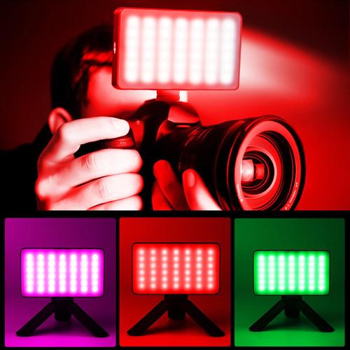 compact pour prises de vue macro éclairage de surface 2500 K-9000 K Lampe vidéo LED RVB mini appareil photo avec batterie intégrée photographie de produits et vlogs aimant arrière pour photo 6 W 