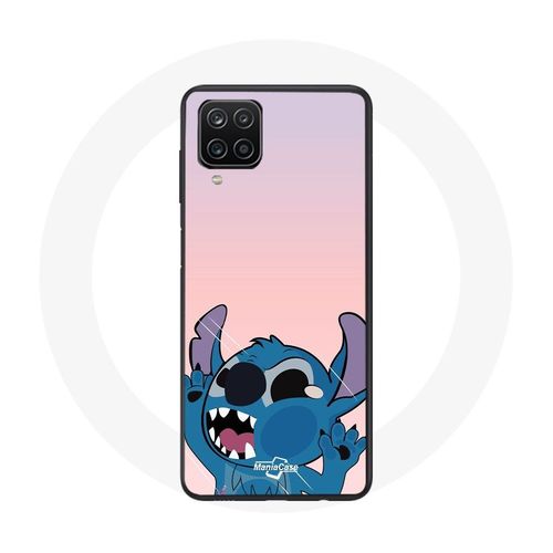 Coque Samsung Galaxy A12 Stitch Le Nez En L'air Fond Rose