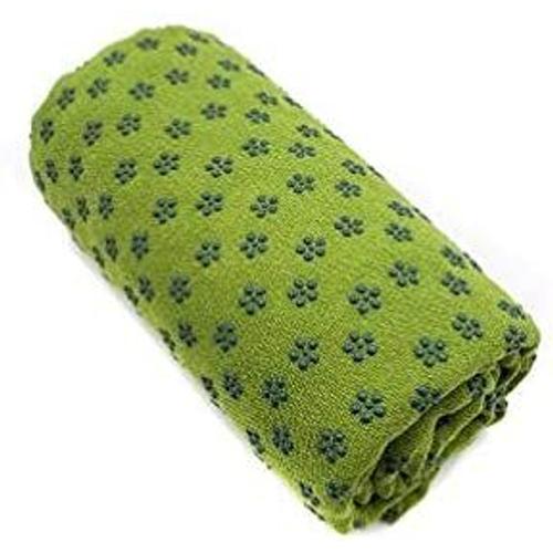 Serviette De Yoga Antidérapante,Microfibre À Séchage Rapide,Serviette Antidérapante Idéale Pour Tapis De Yoga, 183 X 63 Cm(Vert)