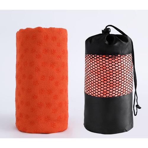 Serviette De Yoga Antidérapante,Microfibre À Séchage Rapide,Serviette Antidérapante Idéale Pour Tapis De Yoga, 183 X 63 Cm(Orange)