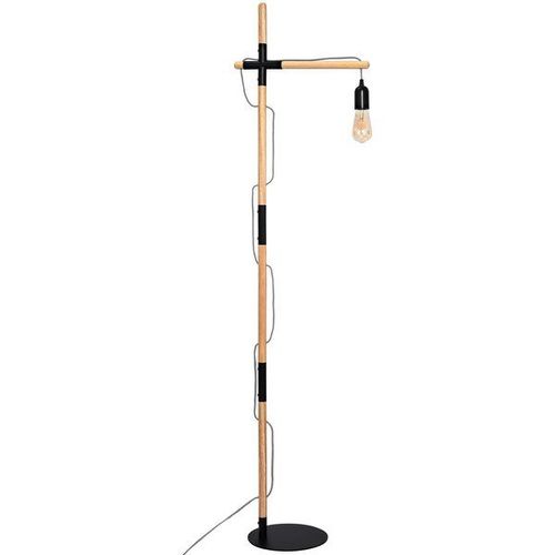 Lampe Sur Pied En Bois ""Natural Wood"" : Couleur  - Noir