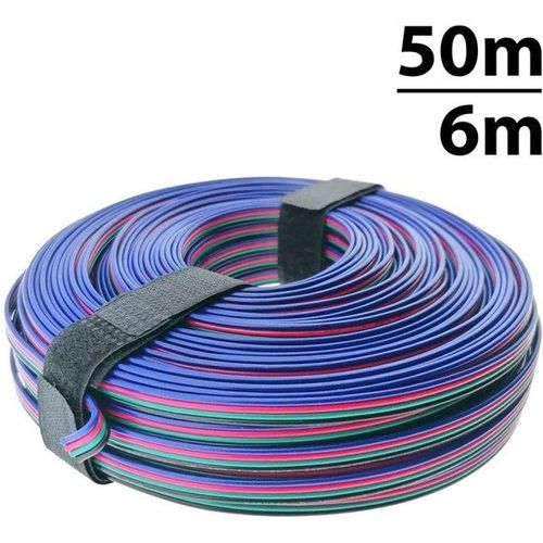 Câble Rgb 4 Fils Ø0,52mm 12-24v Dc : Longueur - 6 M