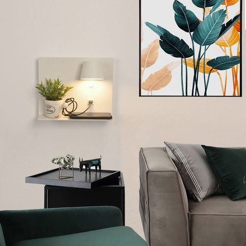 Applique Led Orientable 6w Avec Charge Usb ""Baskop Xl"" : Couleur  - Gris