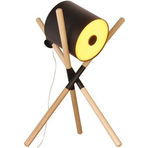 Lampe À Poser En Bois ""Focus"" : Couleur  - Noir