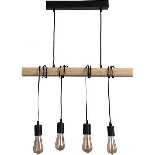 Suspension En Bois ""Otto"" E27 : Couleur  - Noir