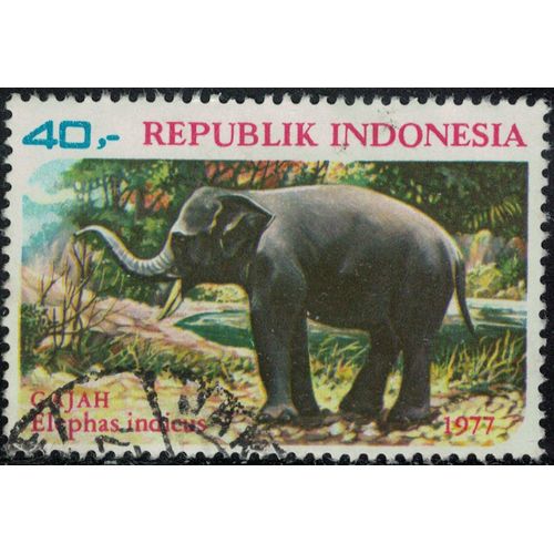 Indonésie 1977 Oblitéré Used Animal Éléphant Indien Elephas Maximus Indicus Y&t Id 1015 Su