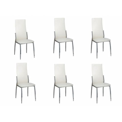Vidaxl Chaises À Manger Lot De 6 Blanc Similicuir