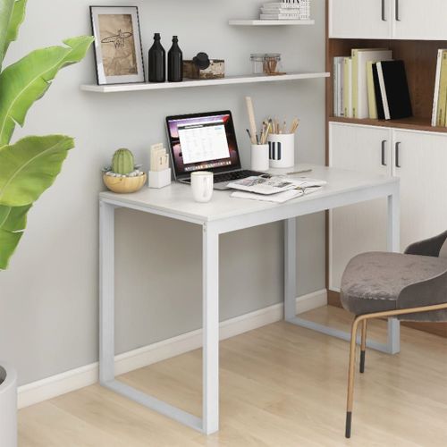 Vidaxl Bureau D'ordinateur Blanc 110x60x73 Cm Aggloméré