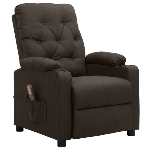 Vidaxl Fauteuil De Massage Inclinable Marron Fonc¿¿ Tissu