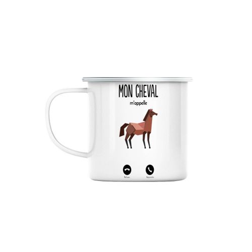 Mug En Métal Emaillé Mon Cheval M'appelle Animaux Passion