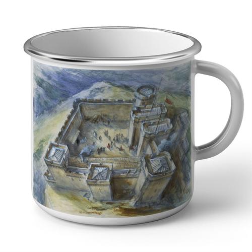 Mug En Métal Emaillé Chateau Fort Alan Sorrell Moyen Age Chevalier Peinture Illustration