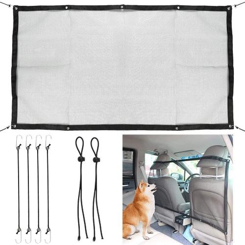 Filet Pour Voiture Pour Animaux Portable Filet De Protection Voiture Séparation Pour Chien Chat Filet Avec Crochets Et Cordes Grille De Séparation Universelle Pour Voiture 115cm*62cm