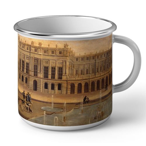 Mug En Métal Emaillé Chateau De Versaille Peinture Ancienne Renaissance Paris