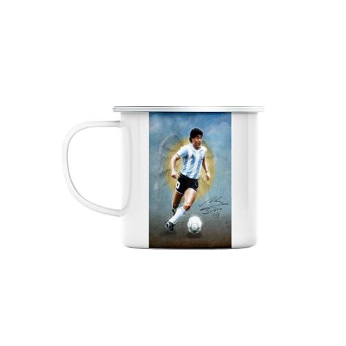 Mug En Métal Emaillé Diego Maradona Ange 10 Argentine Football