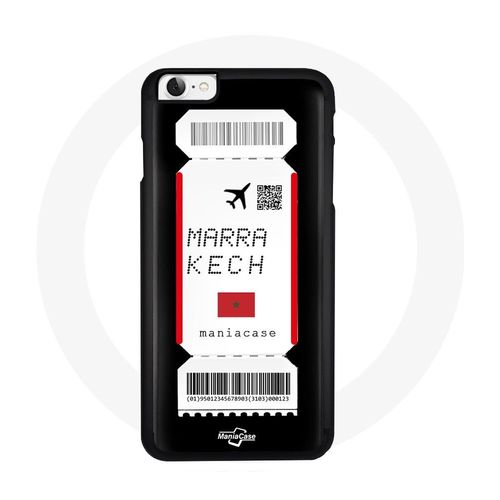 Coque Iphone 7 Design Carte Embarquement Marrakech Dromadaire Chameau Soleil Quad Noir Blanc Rouge Billet Avion