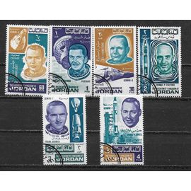 Jordanie 1966 : Espace : Divers Astronautes / Satellites / Fusées - Série Entière De 6 Timbres Oblitérés