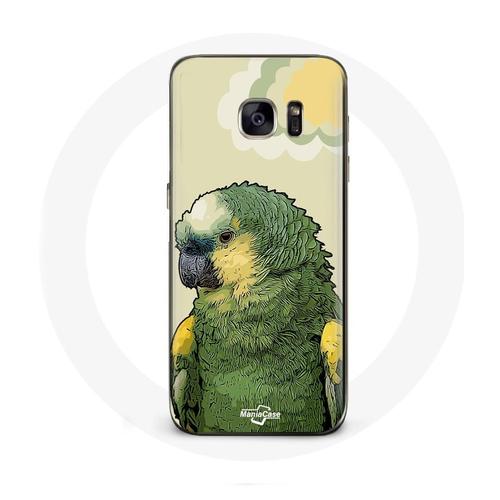 Coque Pour Samsung Galaxy S7 Edge Amazone Perroquets Vert