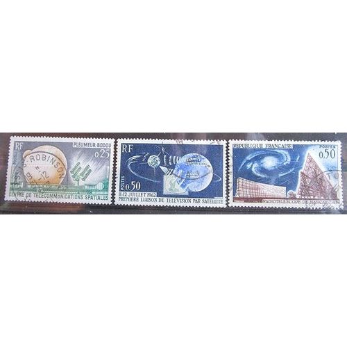 1962. Série Complète F1360;F1631;F1362: Télécommunication Spatiale.