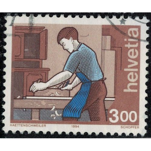 Suisse 1994 Oblitéré Used Métiers Carpenter Charpentier Y&t Ch 1461 Su