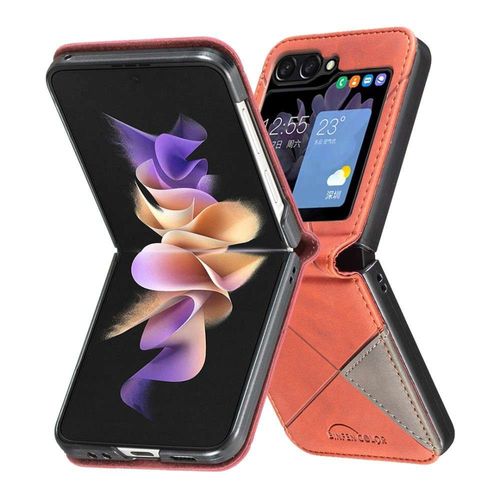 Housse Pour Samsung Galaxy Z Flip 6 5g - Etui Coque Pochette Portefeuille - Orange