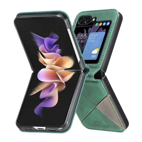 Housse Pour Samsung Galaxy Z Flip 6 5g - Etui Coque Pochette Portefeuille - Vert