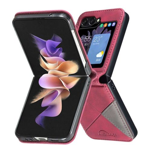 Housse Pour Samsung Galaxy Z Flip 6 5g - Etui Coque Pochette Portefeuille - Rouge