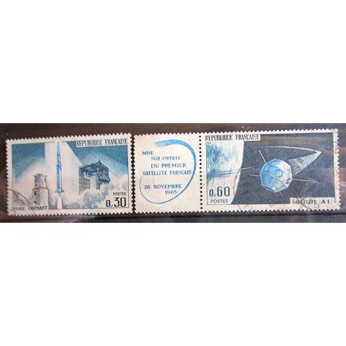 1965. Série Complète F1464;F1465: Lancement Du 1er Satellite National.
