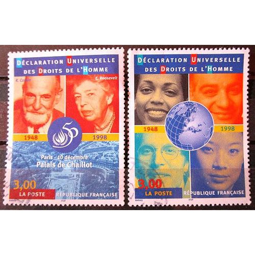 1998. Srie Complte F3208  F3209: Cinquantenaire De La Dclaration Universelle Des Droits De L'Homme.