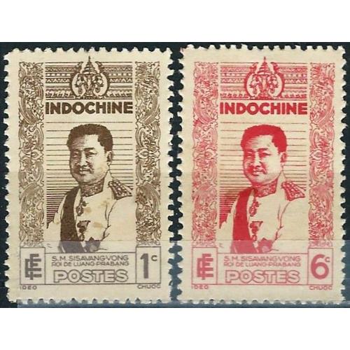 Indochine (Actuel Vietnam), Colonie Française 1943, Beaux Timbres Yvert 238 Et 241, Sisavang Vong, Roi Du Laos, Neufs*