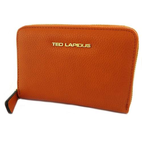 Portefeuille zippé 'Ted Lapidus' orange - 15. 5x10. 5x2. 5