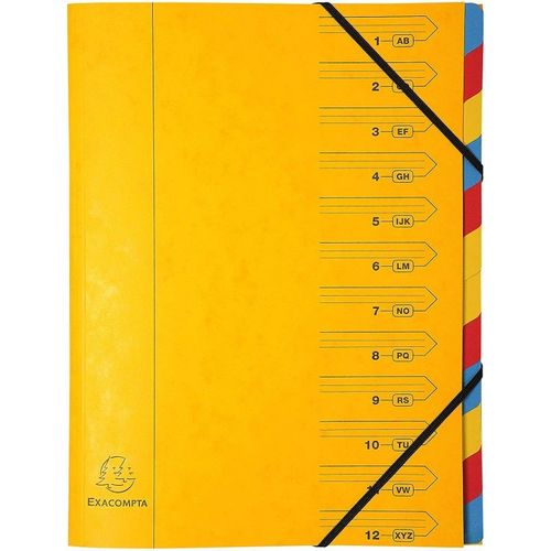 Trieur 12 Compartiments Jaune - Exacompta