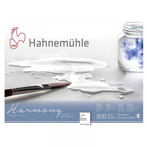 Bloc Aquarelle Harmony 300g/M2 12feuilles Grain Torchon 30x40cm - Hahnemühle