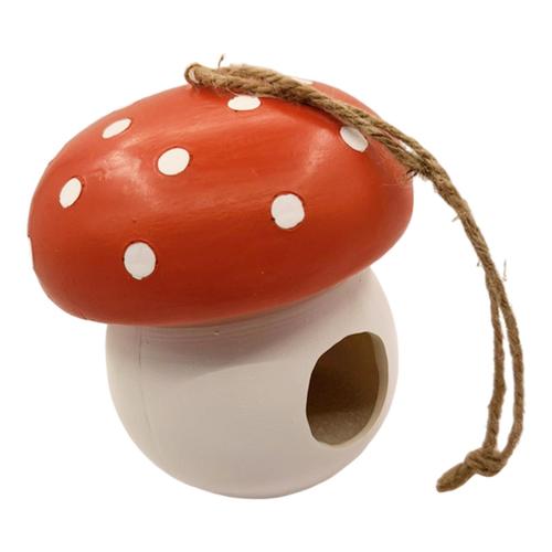 Des décorations à suspendre en forme de champignons fabriquées à