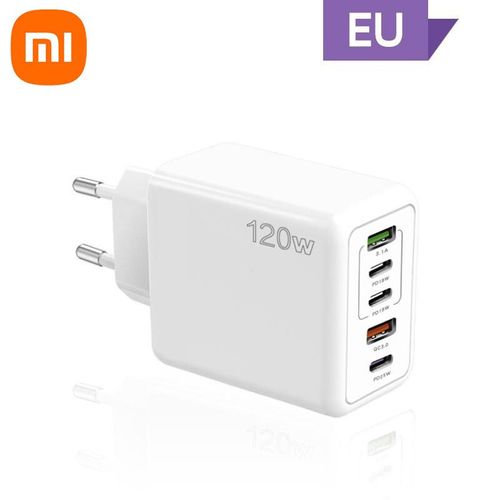 Xiaomi-Adaptateur De Chargeur De Téléphone À Charge Rapide,5 Ports,Usb C,Pd,Wild,120w,Iphone,Xiaomi,Samsung 2024 - Type White Eu