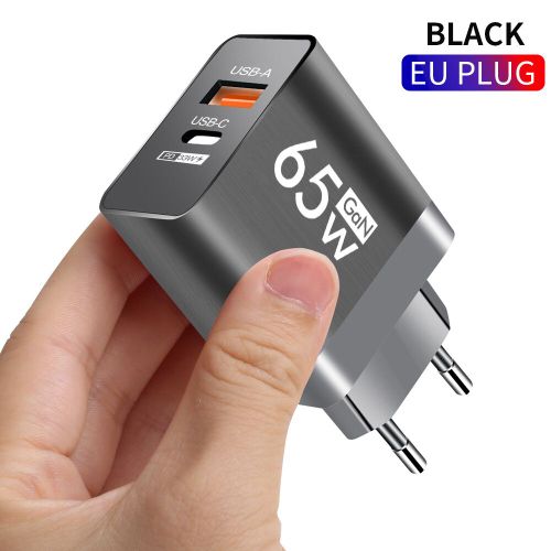 Gan-Chargeur Usb Type-C 65w,Charge Rapide 3.0,Adaptateur Secteur Pour Téléphone Iphone 14,Xiaomi 13,Redmi,Samsung - Type Black Eu Plug