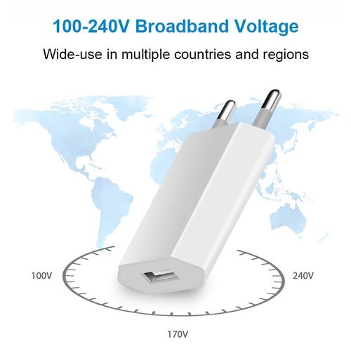 Chargeur De Téléphone Avec Prise Européenne Et Usb,Adaptateur Secteur Mural De Voyage,Charge Rapide Pour Apple Iphone 7,8,X,Xiaomi 10,11 - Type White